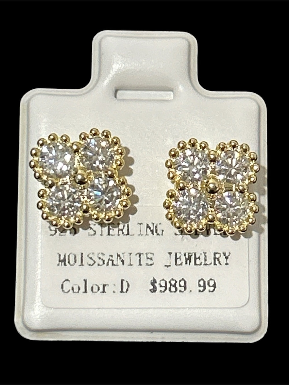 Round 3.5mm  1.6CT GRA certified Moissanite Stud Earrings